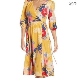 Eliza j floral wrap dress
